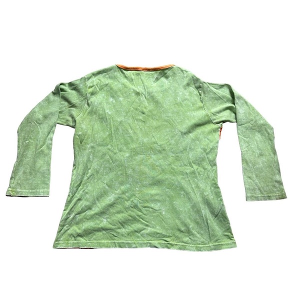 hippie patchwork peace sign long sleeve tee - Picture 2 of 4